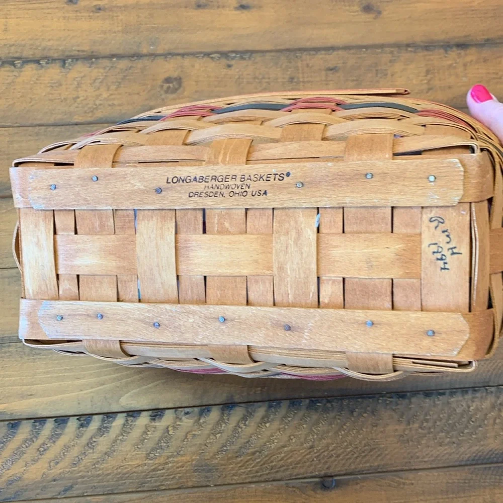 Longaberger Basket with Garden Splendor Liner and Protector.